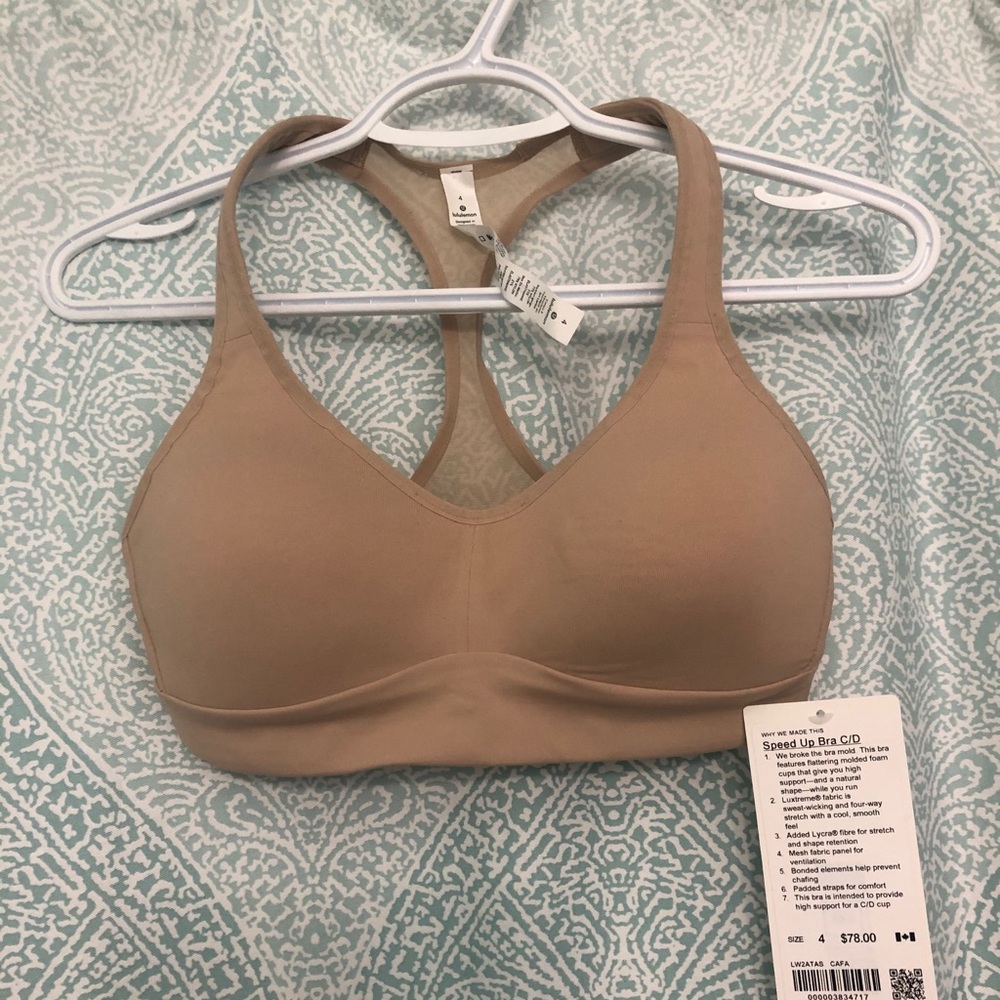 Lululemon speed up bra C/D size 4 NWT